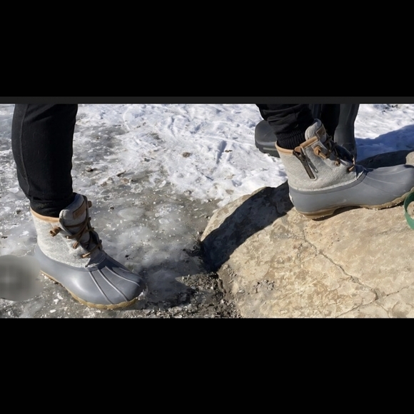 Sperry Women's Gray Saltwater Wool Duck Boots, New - Picture 11 of 13